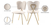 Angel Velvet Upholstered Dining Chair in Cream, Set of 2 - 780Cream-C