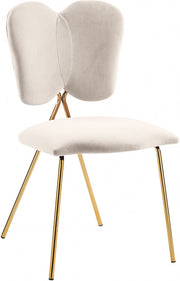 Angel Velvet Upholstered Dining Chair in Cream, Set of 2 - 780Cream-C