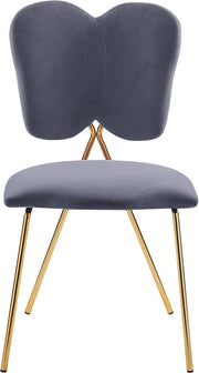 Angel Velvet Upholstered Dining Chair in Grey, Set of 2 - 780Grey-C