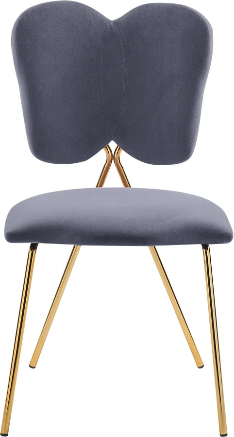 Angel Velvet Upholstered Dining Chair in Grey, Set of 2 - 780Grey-C