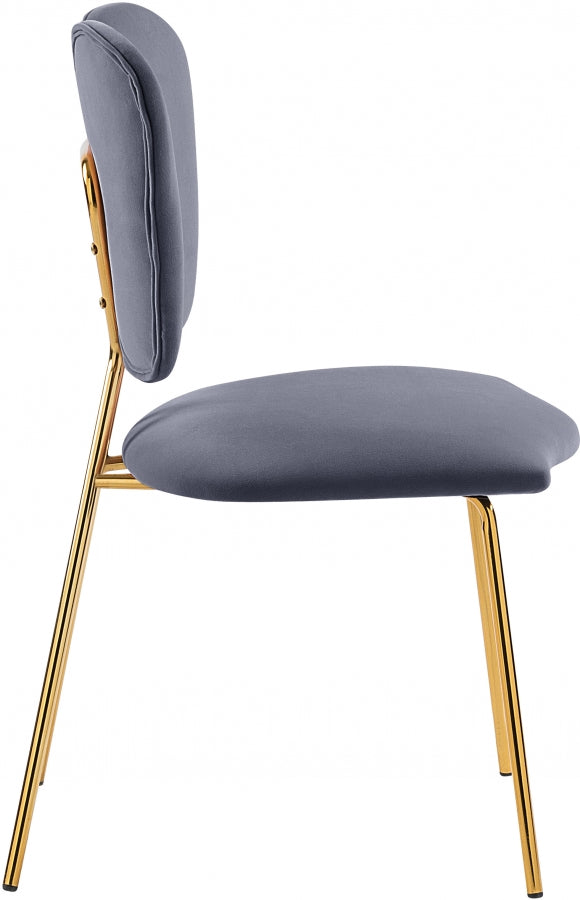 Angel Velvet Upholstered Dining Chair in Grey, Set of 2 - 780Grey-C