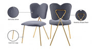 Angel Velvet Upholstered Dining Chair in Grey, Set of 2 - 780Grey-C