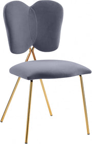 Angel Velvet Upholstered Dining Chair in Grey, Set of 2 - 780Grey-C