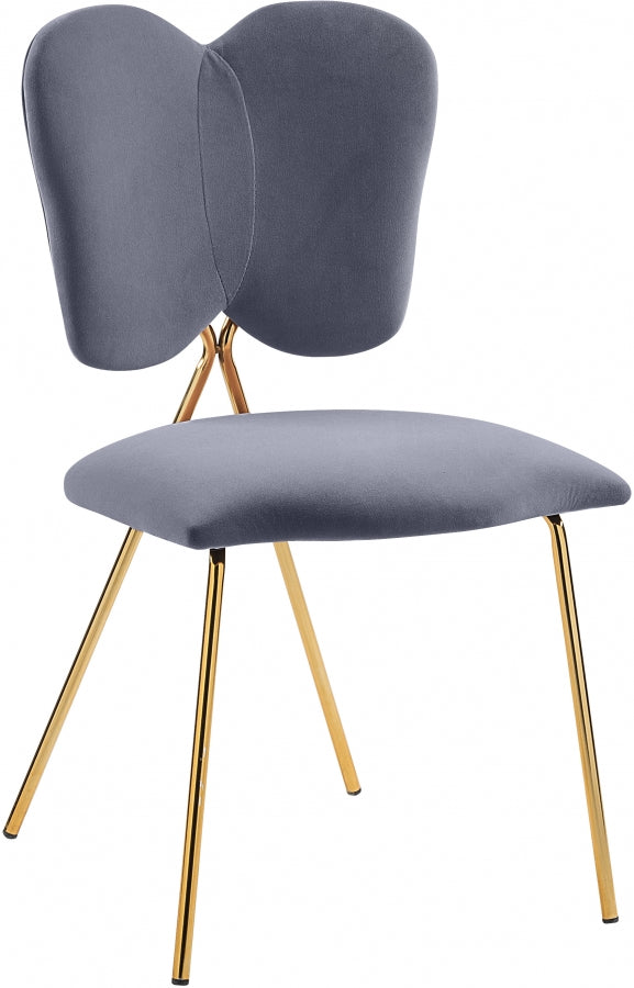 Angel Velvet Upholstered Dining Chair in Grey, Set of 2 - 780Grey-C