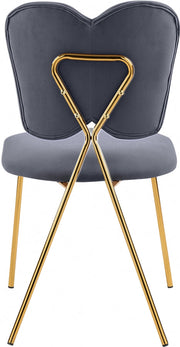 Angel Velvet Upholstered Dining Chair in Grey, Set of 2 - 780Grey-C