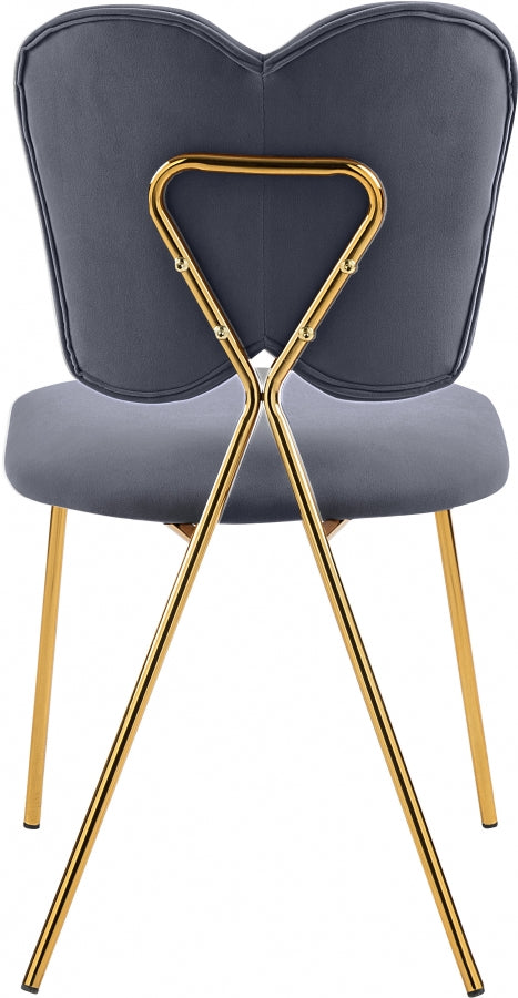 Angel Velvet Upholstered Dining Chair in Grey, Set of 2 - 780Grey-C