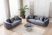 Angela Gray Velvet Sofa 91" & Loveseat 71" - Gate FurnitureLiving Room Set