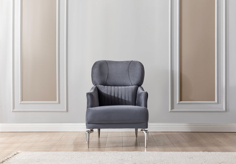 Angela Gray Velvet Sofa 91" & Loveseat 71" - Gate FurnitureLiving Room Set