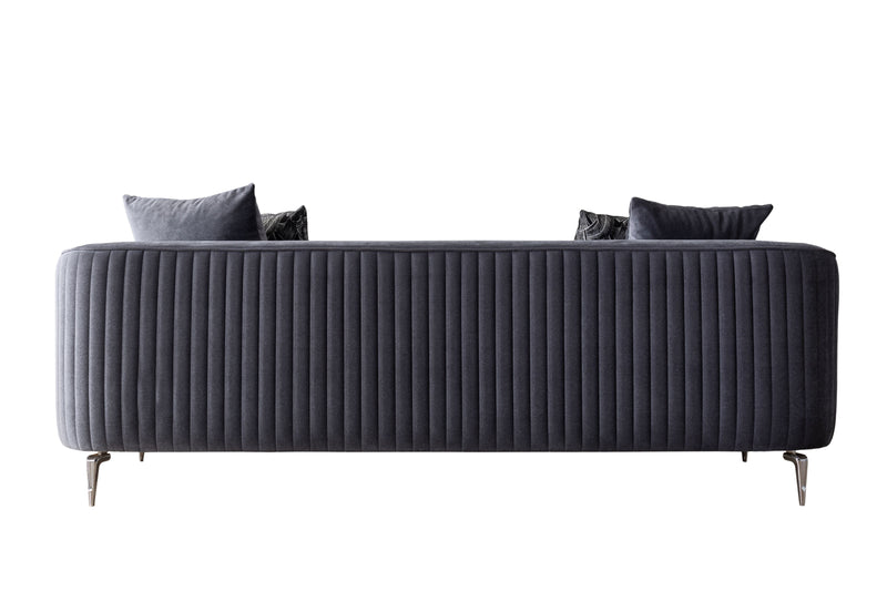 Angela Gray Velvet Sofa 91" & Loveseat 71" - Gate FurnitureLiving Room Set