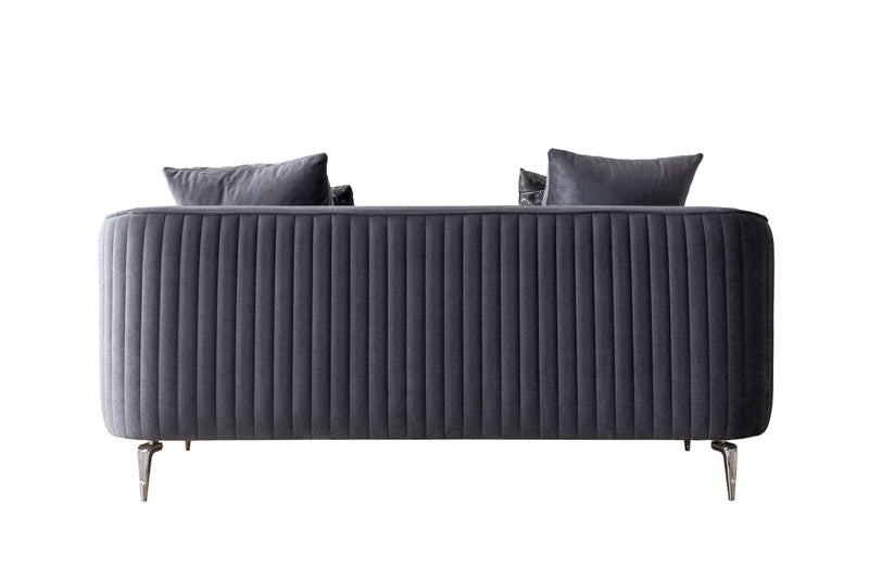 Angela Gray Velvet Sofa 91" & Loveseat 71" - Gate FurnitureLiving Room Set