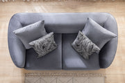 Angela Gray Velvet Sofa 91" & Loveseat 71" - Gate FurnitureLiving Room Set