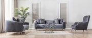 Angela Gray Velvet Sofa 91" & Loveseat 71" - Gate FurnitureLiving Room Set