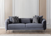 Angela Gray Velvet Sofa 91" & Loveseat 71" - Gate FurnitureLiving Room Set