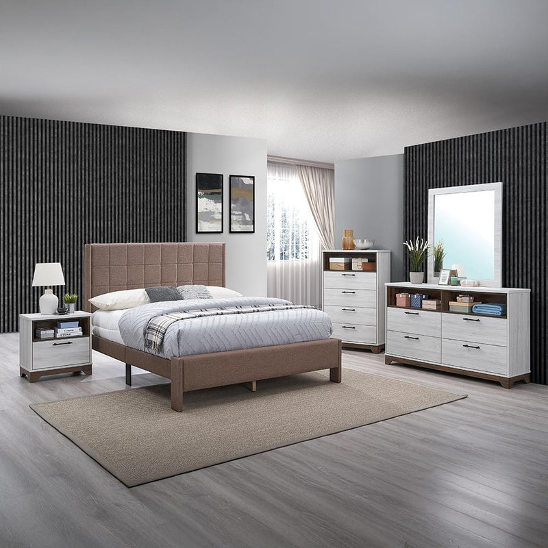 Angelina - Full Bed, Dresser, Mirror, Chest, Nightstand - B375-FDMCN