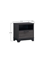 Angelina - Gray 2 Drawers Nightstand - B374-N