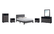 Angelina - Gray Upholstered Full Bed - B374-F-Bed