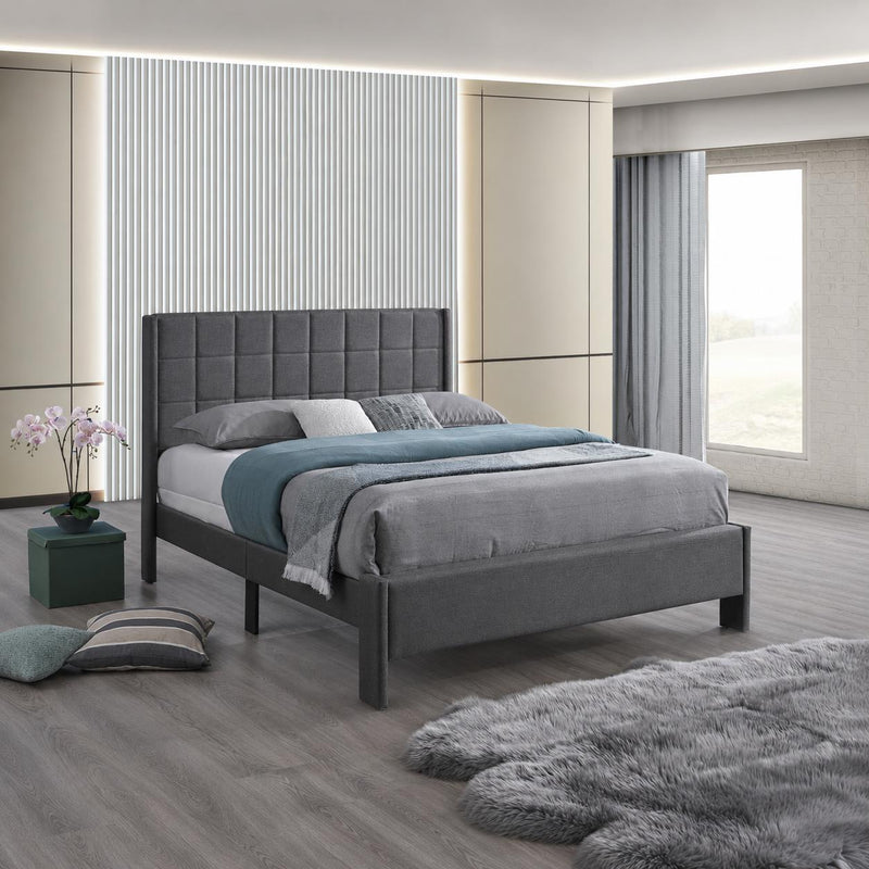 Angelina - Gray Upholstered Twin Bed - B374-T-Bed