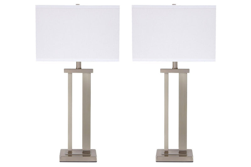 Aniela Silver Finish Table Lamp (Set of 2) - Gate FurnitureTable Lamp Pair