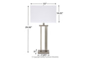 Aniela Silver Finish Table Lamp (Set of 2) - Gate FurnitureTable Lamp Pair