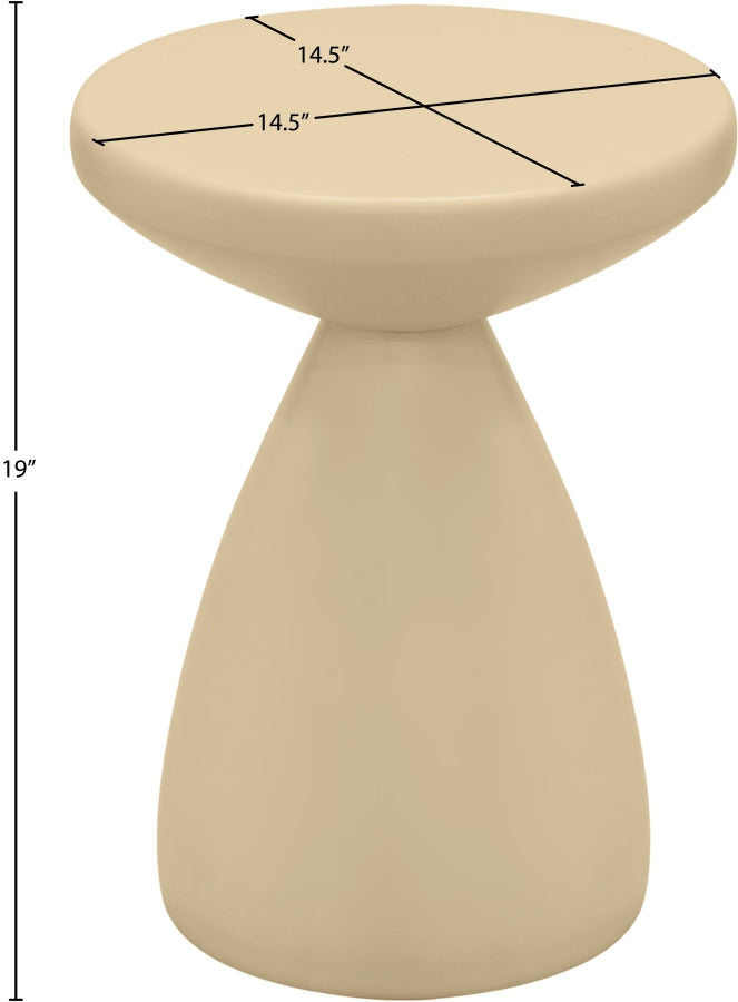Anika Iron End Table in Beige - 99026Beige-ET