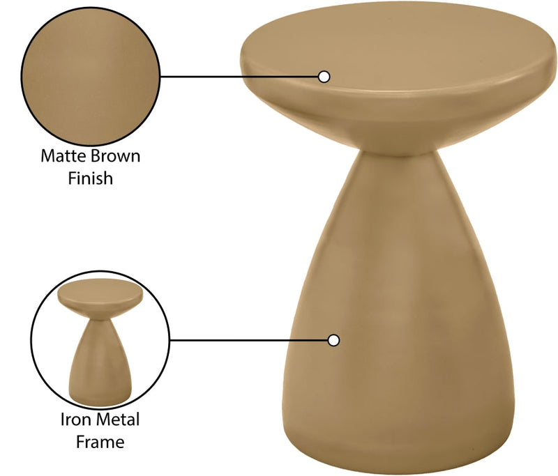 Anika Iron End Table in Brown - 99026Brown-ET