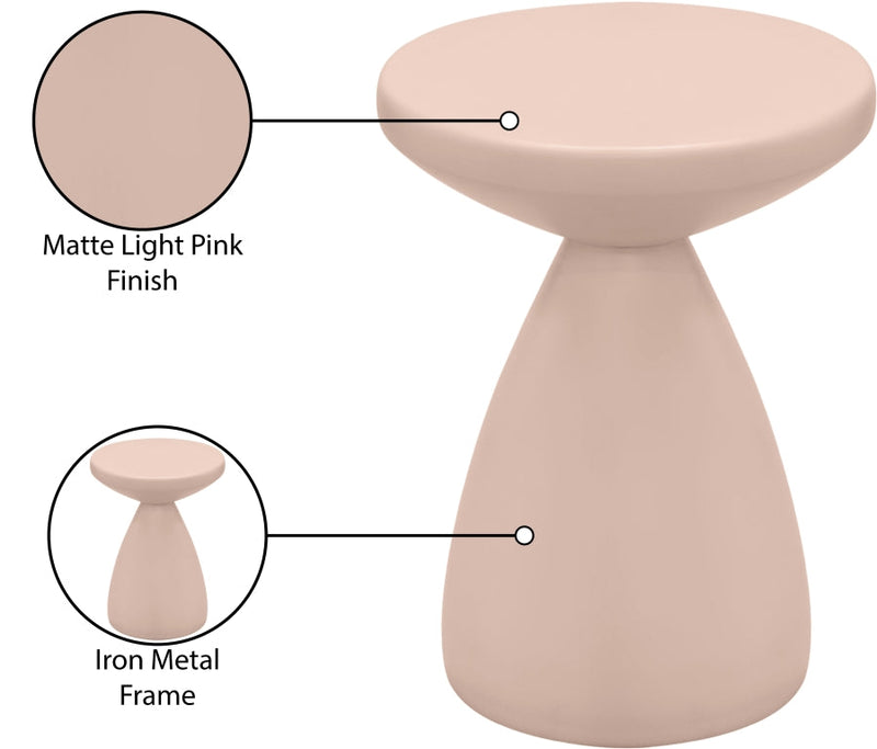 Anika Iron End Table in Pink - 99026Pink-ET