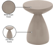 Anika Iron End Table in Taupe - 99026Taupe-ET