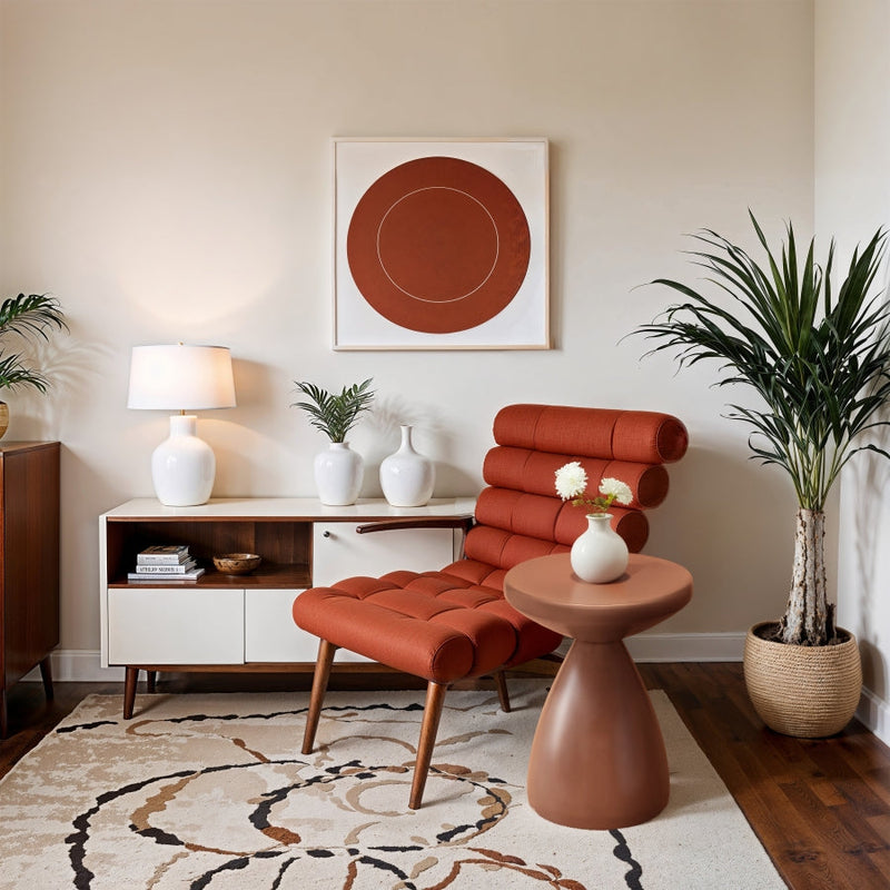 Anika Iron End Table in Terracotta - 99026Terracotta-ET