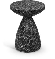 Anika Terrazzo Pattern Iron Terrazo End Table in Black - 99027Black-ET
