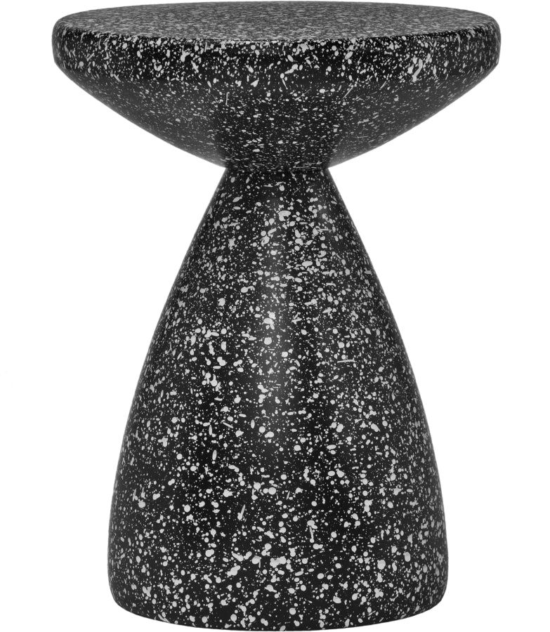 Anika Terrazzo Pattern Iron Terrazo End Table in Black - 99027Black-ET