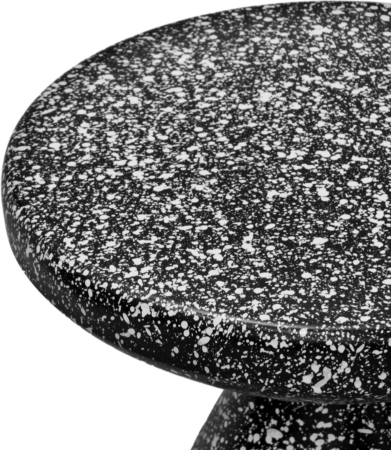 Anika Terrazzo Pattern Iron Terrazo End Table in Black - 99027Black-ET