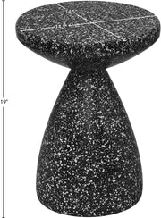 Anika Terrazzo Pattern Iron Terrazo End Table in Black - 99027Black-ET