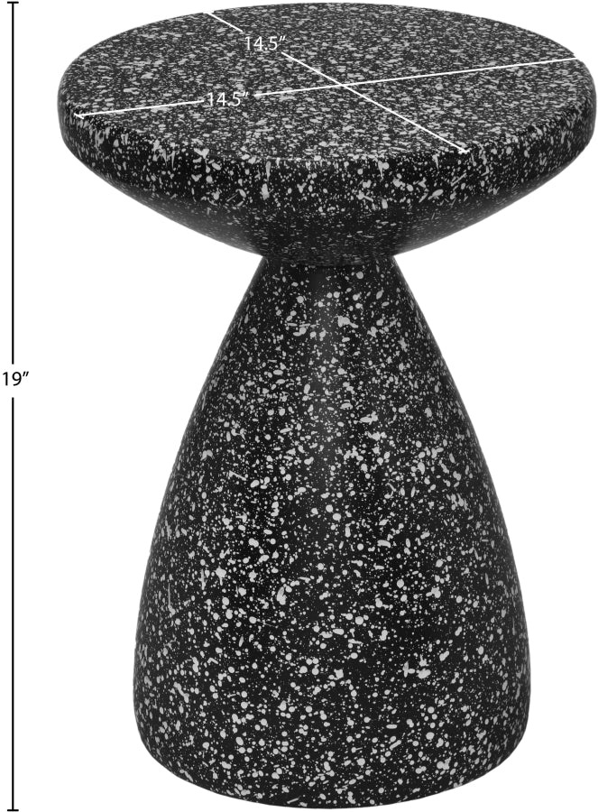 Anika Terrazzo Pattern Iron Terrazo End Table in Black - 99027Black-ET