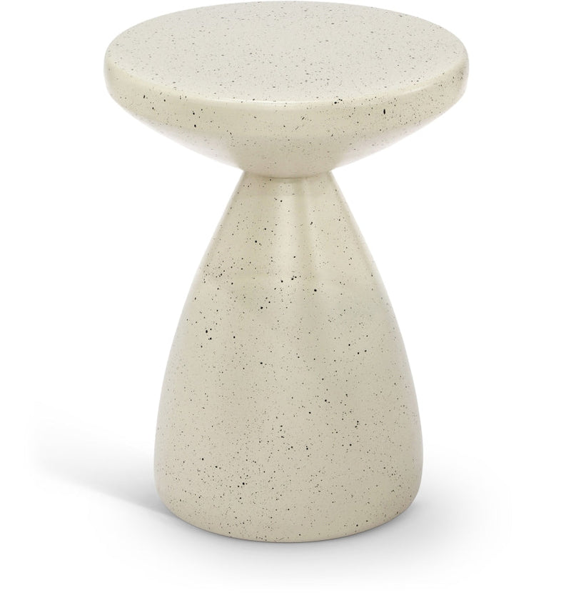 Anika Terrazzo Pattern Iron Terrazo End Table in Cream - 99027Cream-ET