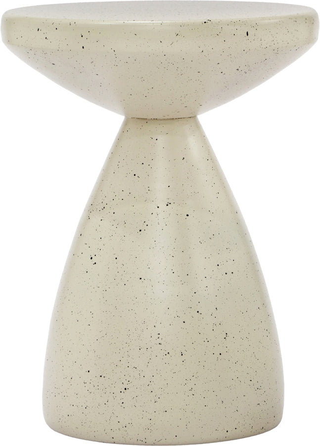 Anika Terrazzo Pattern Iron Terrazo End Table in Cream - 99027Cream-ET