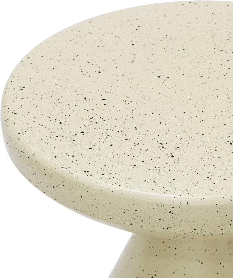 Anika Terrazzo Pattern Iron Terrazo End Table in Cream - 99027Cream-ET