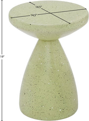 Anika Terrazzo Pattern Iron Terrazo End Table in Green - 99027Green-ET