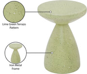 Anika Terrazzo Pattern Iron Terrazo End Table in Green - 99027Green-ET
