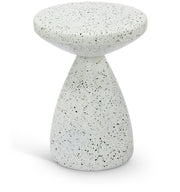 Anika Terrazzo Pattern Iron Terrazo End Table in White - 99027White-ET