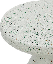 Anika Terrazzo Pattern Iron Terrazo End Table in White - 99027White-ET