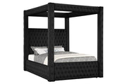Annabelle Black Velvet King Canopy Bed - Gate FurnitureKing Bed