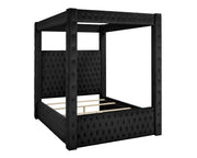 Annabelle Black Velvet King Canopy Bed - Gate FurnitureKing Bed