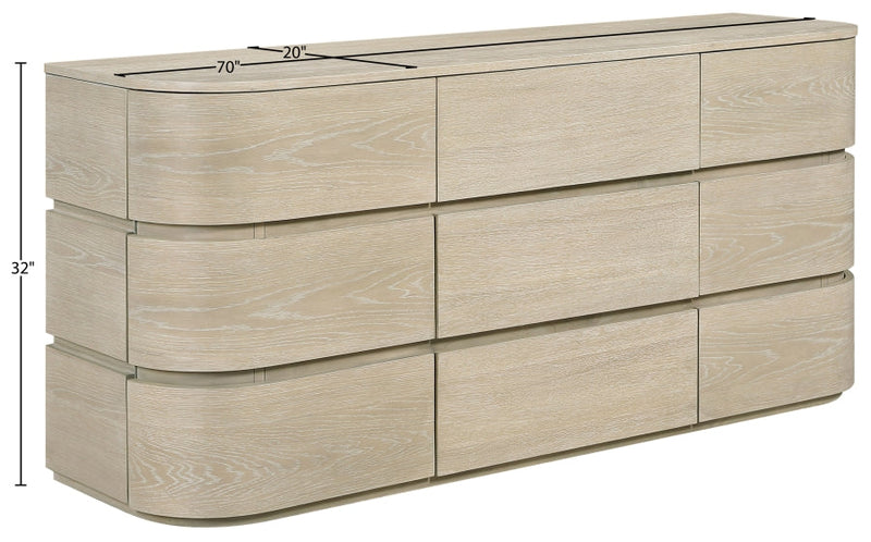 Annalise Solid Wood Dresser in Natural - 859Oak-D
