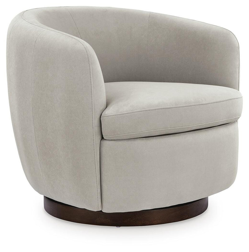 Annbury Light Beige Swivel Accent Chair - A3000786