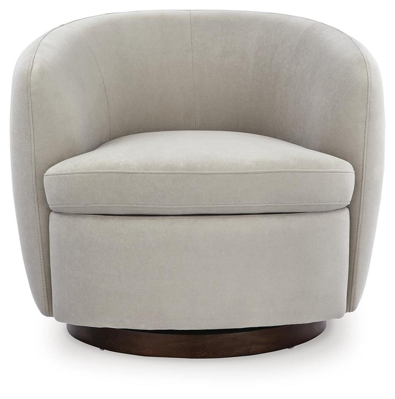 Annbury Light Beige Swivel Accent Chair - A3000786