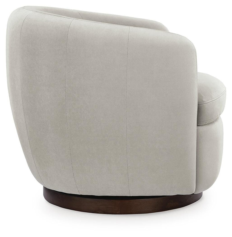 Annbury Light Beige Swivel Accent Chair - A3000786