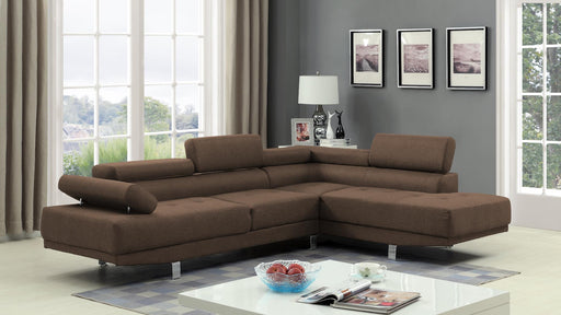 Antares Chocolate Linen Sectional - Gate FurnitureSectional