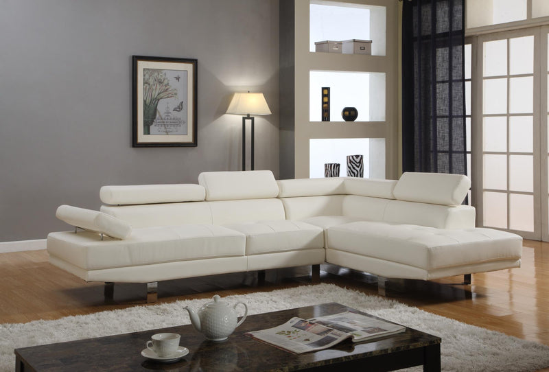 Antares White Modern Sectional - Gate FurnitureSectional