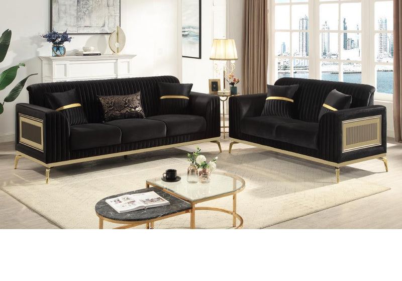 Antigua 2 Pc Living Room Set in Black - Antigua 2 Pc Living Room Set in Black
