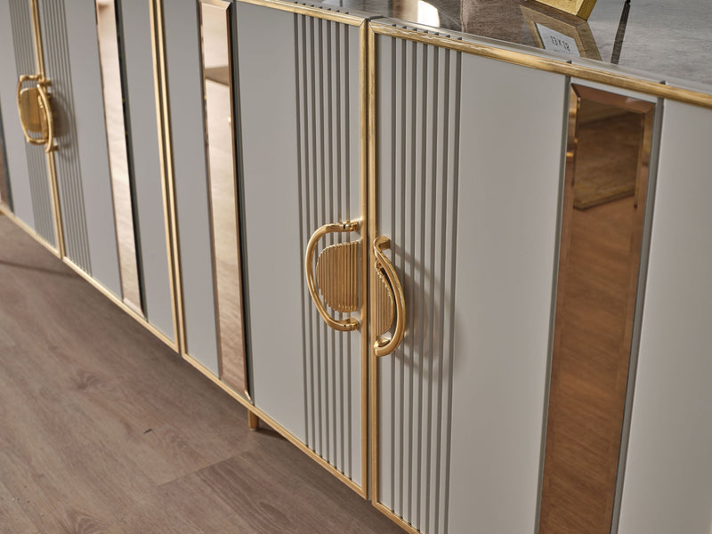 Antik Diningroom (Consol With Mirror & Dining Table & 6 Dining Chair) - 200-ALT-ANT-DT-6-SET